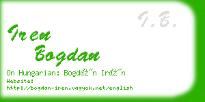 iren bogdan business card